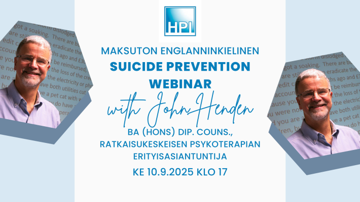 Maailman itsemurhien ehkäisypäivän asiantuntijavieraana John Henden (UK)
